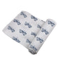 Indigo Monster Trucks Cotton Swaddle