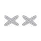 X-Marks-the-Spot Platinum Plated Earrings