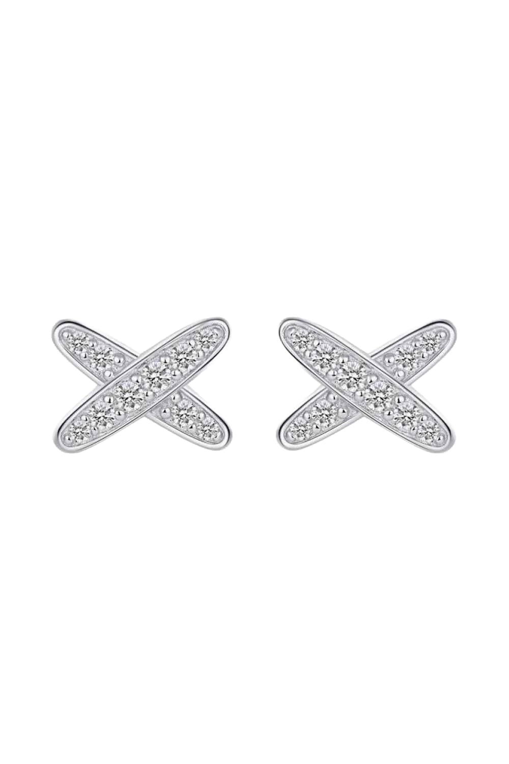 X-Marks-the-Spot Platinum Plated Earrings