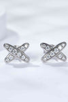 X-Marks-the-Spot Platinum Plated Earrings