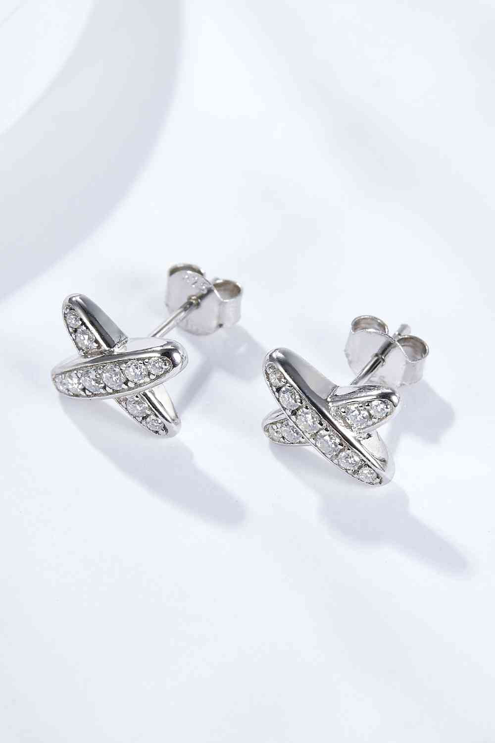 X-Marks-the-Spot Platinum Plated Earrings